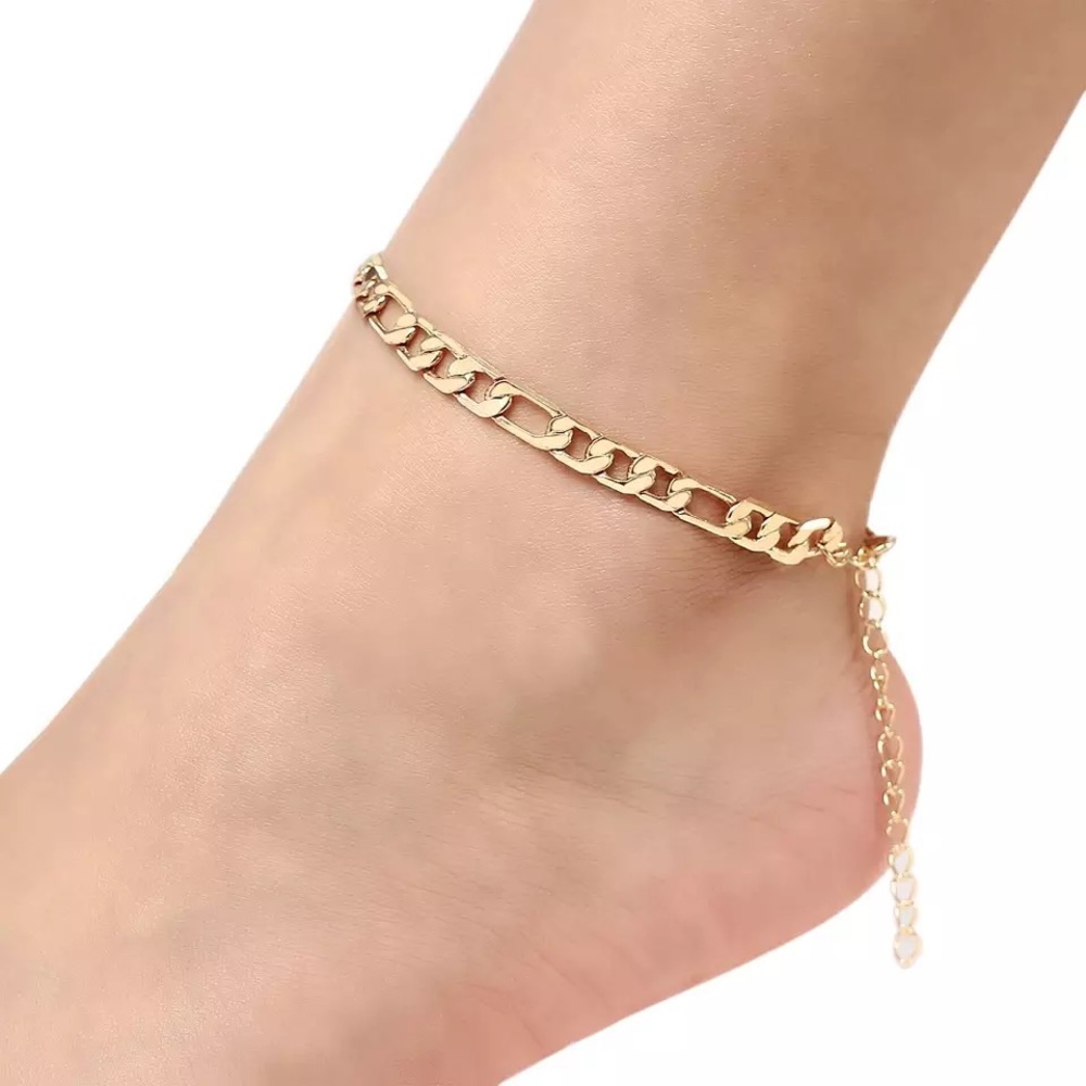 NEW Unisex Gold or Silver Figaro Anklet Bracelet
